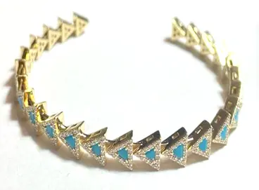 BANGLE GEOMETRIC TRAINGLE SMALL TURQUOISE SIZE 16