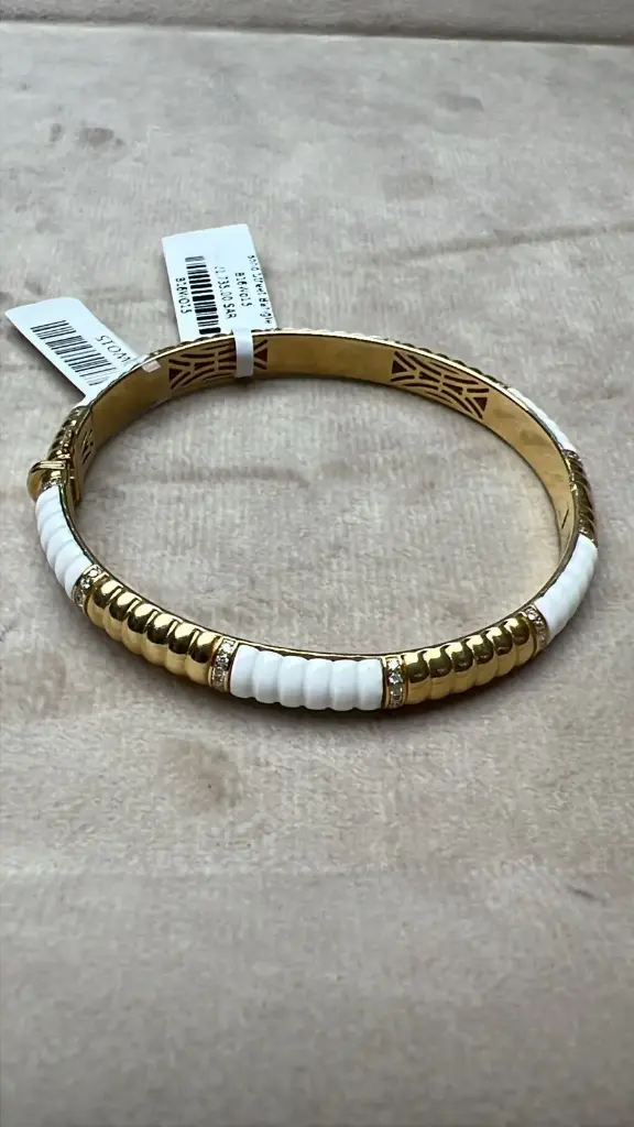 BANGLE BOND STREET NEW WHITE ONYX SIZE 15
