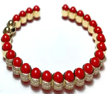 BANGLE ATOM BIG RED ENAMEL SIZE 15