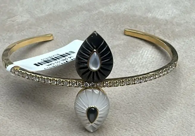 BANGLE BOND STREET W2 WHITE MOP BLACK MOP SIZE 15