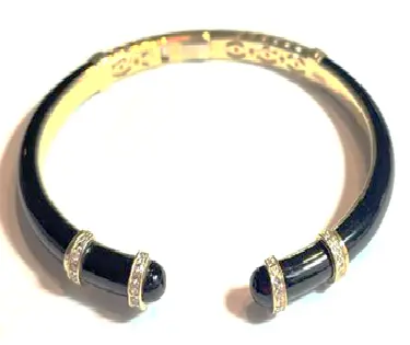 BANGLE PILLAR BLACK ONYX SIZE 16