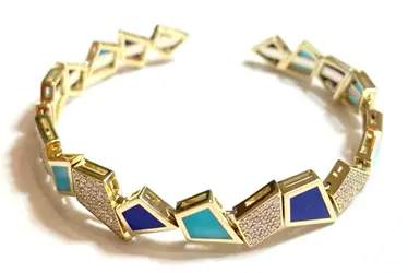 BANGLE FRAGMENT BIG LAPIS TURQUOISE SIZE 16