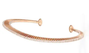 BANGLE COSMIC FLAT RAY YELLOW GOLD SIZE 16