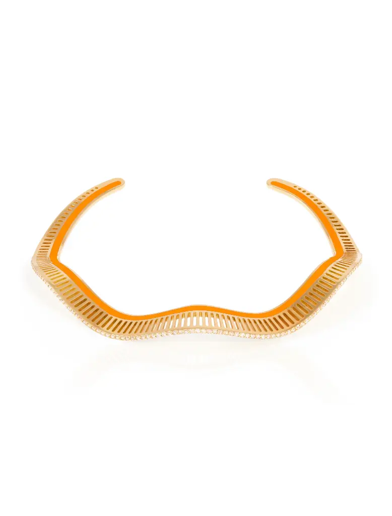 BANGLE COSMIC WAVES ORANGE ENAMEL SIZE 15