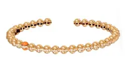 BANGLE ATOM SMALL FULL GOLD WITH ONE ORANGE ENAMEL SIZE 16