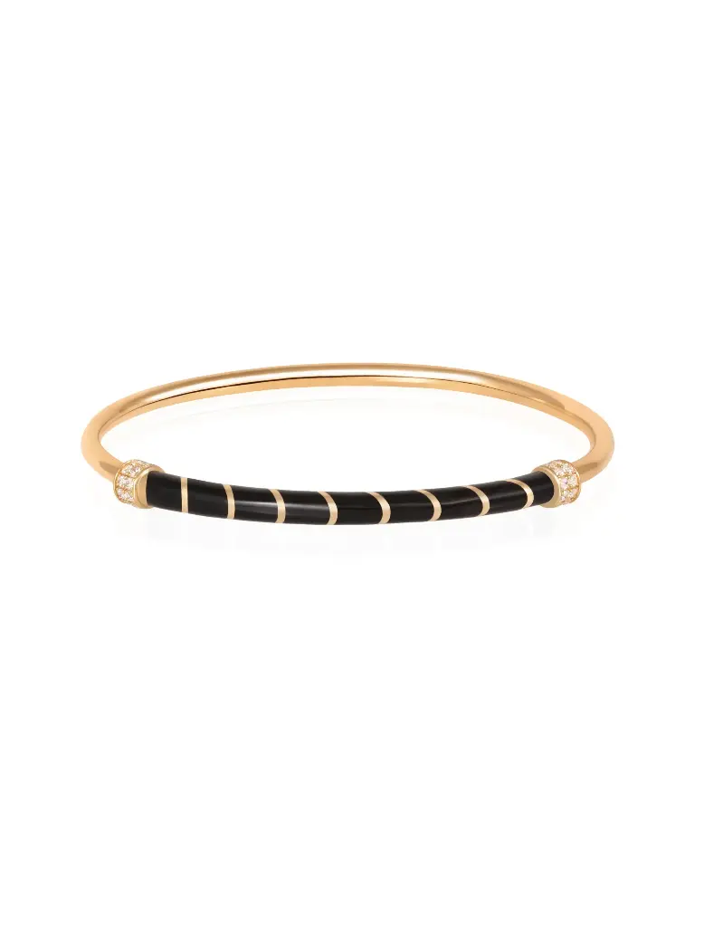 BANGLE TUBE BLACK ENAMEL SIZE 16