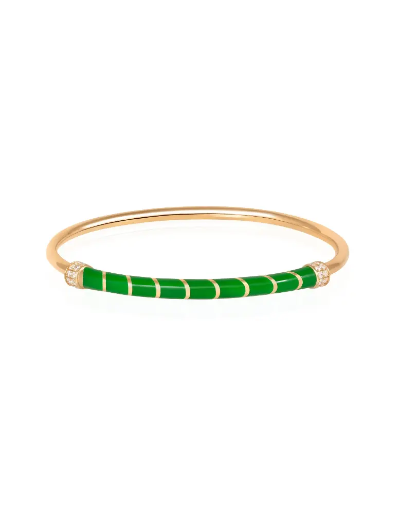 BANGLE TUBE GREEN ENAMEL SIZE 16