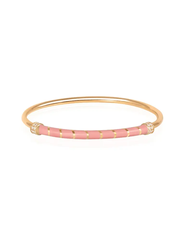 BANGLE TUBE PINK ENAMEL SIZE 16