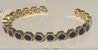 BANGLE GEOMERTIC HEXAGON SMALL LAPIS SIZE 17