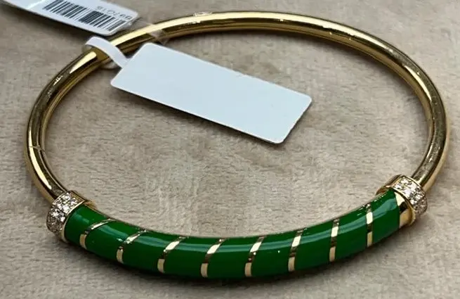 BANGLE PSYCH TUBE BIG GREEN ENAMEL SIZE 16