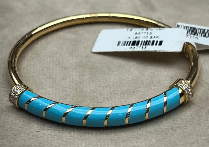 BANGLE PSYCH TUBE BIG TURQ ENAMEL SIZE 15