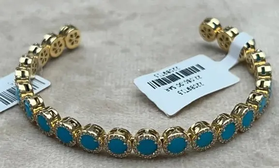 BANGLE GEOMETRIC ROUND SMALL TURQUOISE SIZE 14