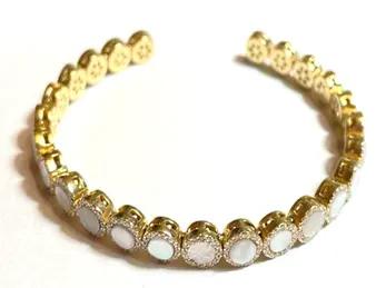BANGLE GEOMETRIC ROUND SMALL WHITE MOP SIZE 15