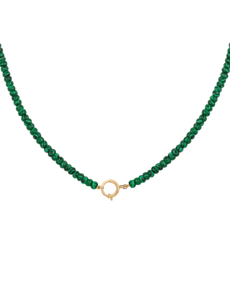 BEADED NECKLACE PSYCH MALCHITE BEADS