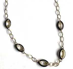 CHOKER CAPTURE MARQUISE CHAIN 5 PIECES BLACK ENAMEL