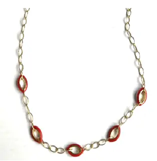 CHOKER CAPTURE MARQUISE CHAIN 5 PIECES RED ENAMEL