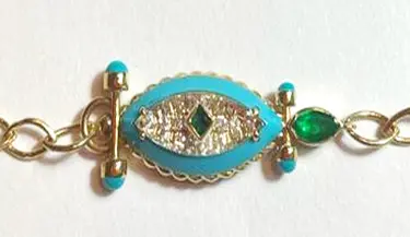 CHOKER CAPTURE BEAK ROUND DIAMOND TURQUOISE ENAMEL EMERLAD PRINCESS AND MARQUISE