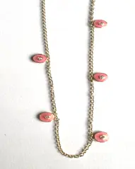 CHOKER ROUND FIVE PIECES PINK ENAMEL