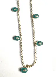 CHOKER ROUND FIVE PIECES TURQ ENAMEL