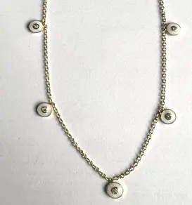 CHOKER ROUND FIVE PIECES WHITE ENAMEL