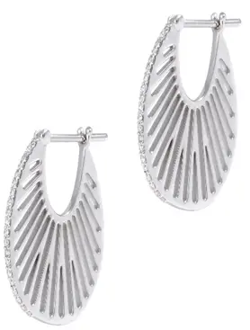 EARRING COSMIC FLAT RAY SIZE 5 WHITE GOLD