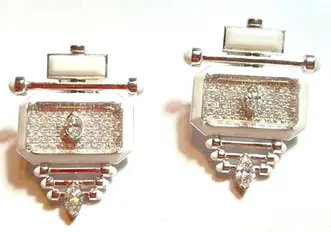 EARRING CAPTURE QABILA BIG WHITE GOLD ALL WHITE