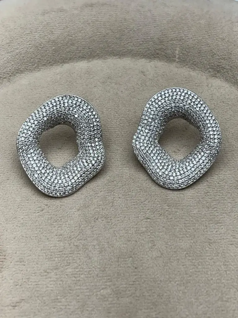 EARRING VOLCANO BIG FULL DIAMOND