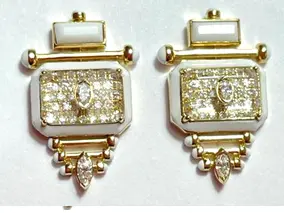 EARRING CAPTURE QABILA  SMALL ALL WHITE