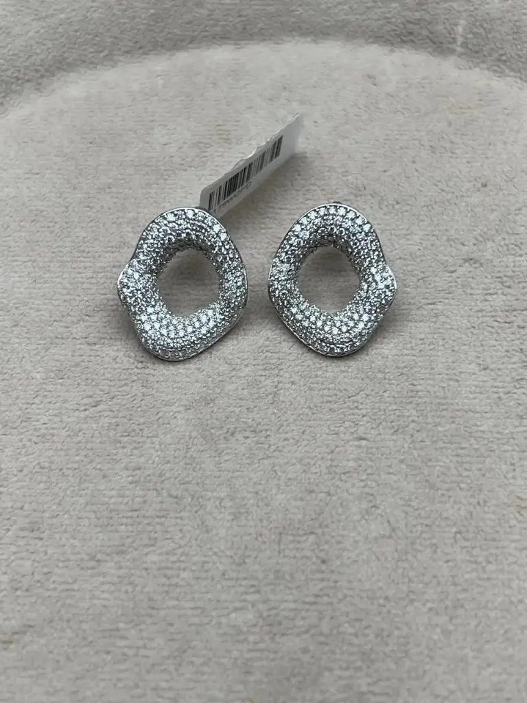 EARRING VOLCANO SMALL FULL DIAMOND WHITE GOLD