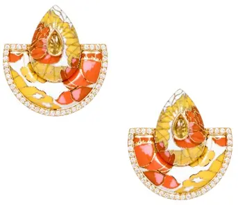 EARRING BOND STREET BIG FULL YELLOW ENAMEL