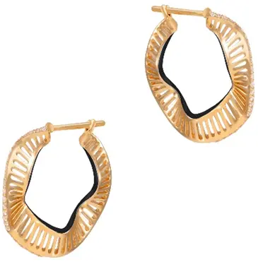 EARRING COSMIC WAVES SIZE 3 BLACK ENAMEL