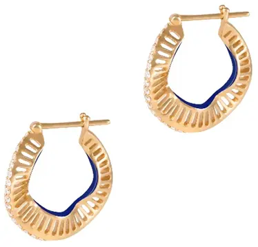 EARRING COSMIC WAVES SIZE 3 NAVY  ENAMEL