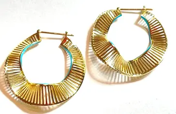 EARRING COSMIC WAVES SIZE 3 TURQUOISE  ENAMEL