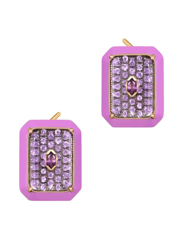 EARRING CAPTURE MOMENTS STUD ALL PURPLE
