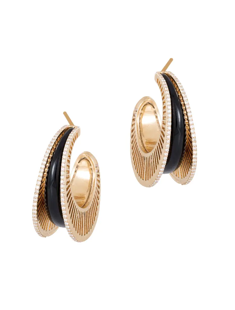 EARRING COSMIC RAY BURGER BIG ONYX