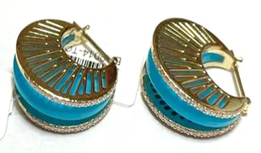 EARRING COSMIC RAY BURGER BIG TURQUOISE