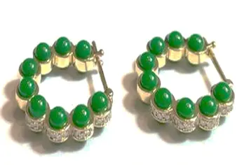 EARRING ATOM SIZE 2 GREEN ENAMEL