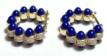 EARRING ATOM SIZE 2 NAVY ENAMEL
