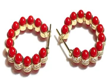 EARRING ATOM SIZE 3 RED