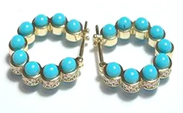 EARRING ATOM SIZE 3 TURQUOISE