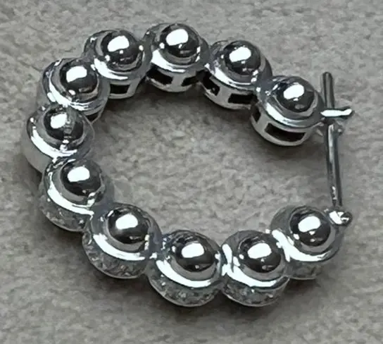 EARRING ATOM SIZE 5 FULL WHITE GOLD