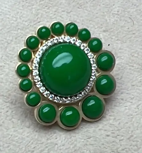 EARRING ATOM FLOWER SMALL GREEN ENAMEL