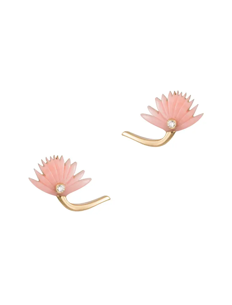 EARRING BILADI WARED STUD BIG PINK CORAL