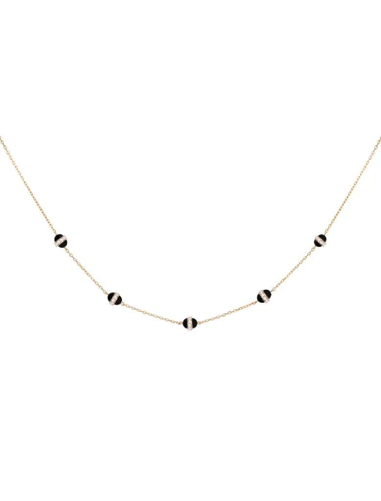 NECKLACE ATOM 5 ATOMS BLACK