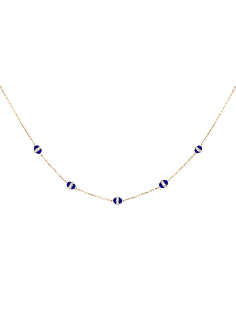 NECKLACE ATOM 5 ATOMS NAVY