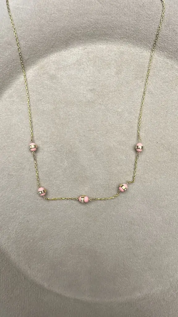 NECKLACE ATOM 5 ATOMS PINK