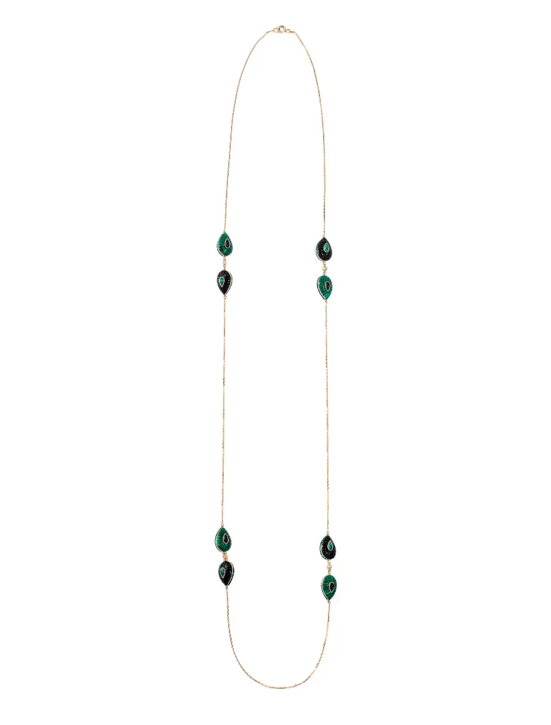 NECKLACE BOND STREET SOTIARE WHITE MOP MALACHITE 4 PIECES