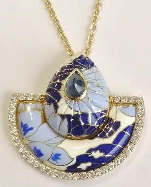 NECKLACE BOND STREET BIG FULL BLUE ENAMEL