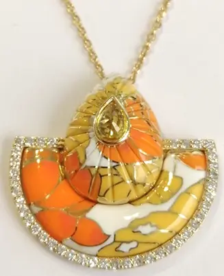 NECKLACE BOND STREET BIG FULL YELLOW ENAMEL