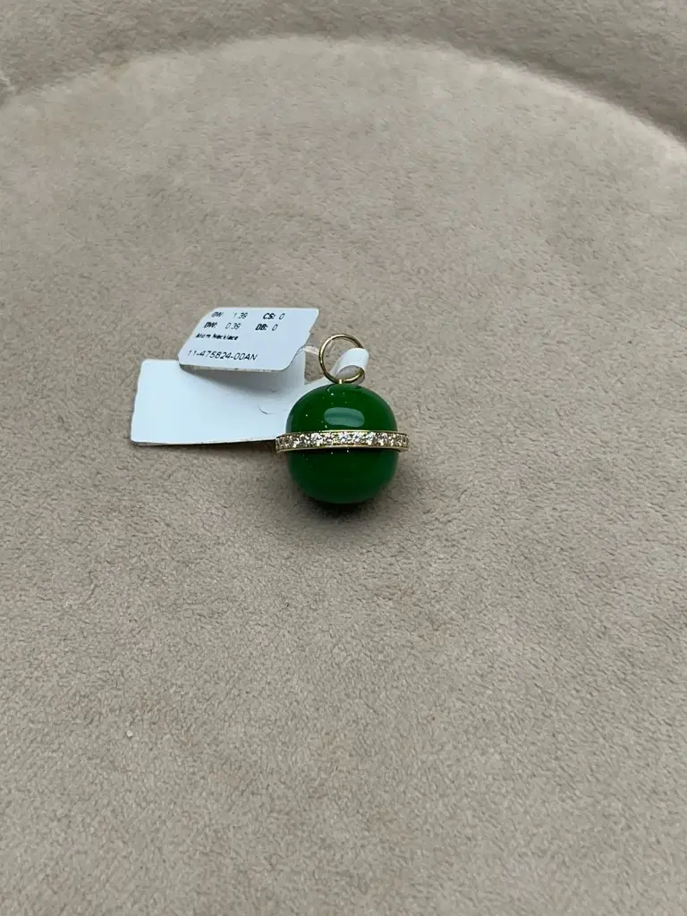 NECKLACE ATOM 1 BIG GREEN ENAMEL